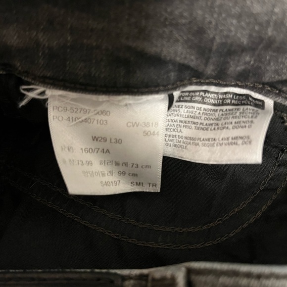 Levi's 720 High Rise Super Skinny Black Acid Wash - Picture 5 of 7